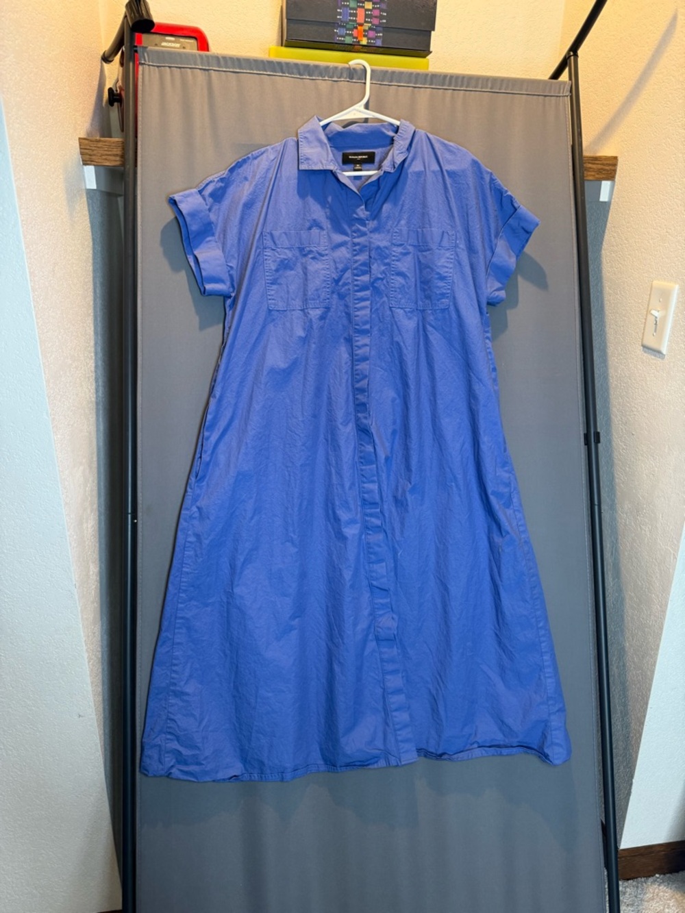 Banana Republic Cobalt Blue Midi Shirt Dress